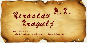 Miroslav Kragulj vizit kartica